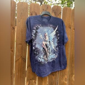 Vintage Angel Fairy The Mountain men's tie dye tee size XL blue.